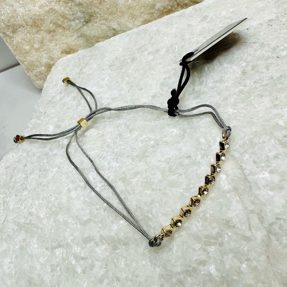 NEW! Jules Smith Delicate Gray Pavé Double-Strand Cord Bracelet - Picture 14 of 17